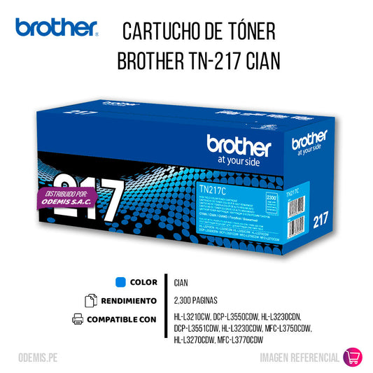 Toner Brother TN217C Cian 2300 Pág. HL-L3210CW Original