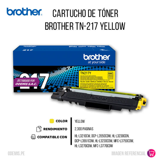 Toner Brother Tn217Y Yellow 2300 Pág. HL-L3210CW Original