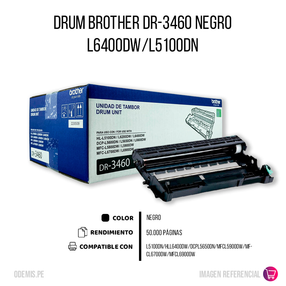 Drum Brother DR-3460 Negro 50K Pág. HL-L5100DN Original