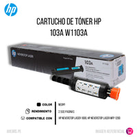 Toner Hp 103A Negro W1103A 2,500 Pág. Neverstop 1200 Original