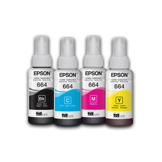 Kit Tintas Epson T664 Negro y colores 70ml L455 Original