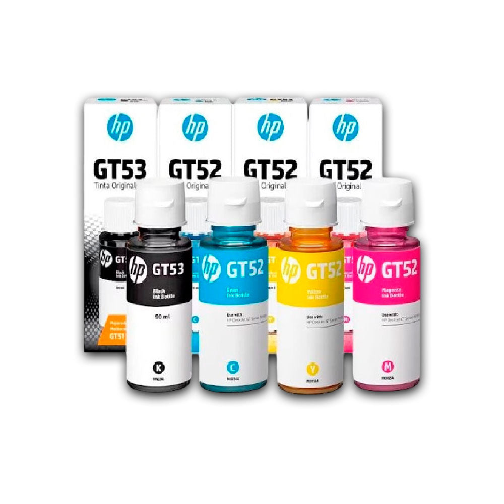 Kit Tintas Hp GT52 y GT53 Colores y negro 90 y 70ml Original