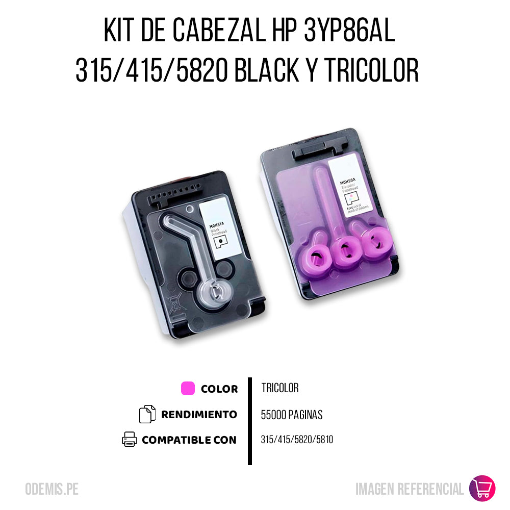 Kit de Cabezal Hp 3Yp86Al Color Y Negro 315, 415 Original