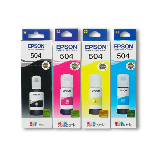 Kit Tintas Epson T504 Negro 127ml y colores 75ml L6171 Original