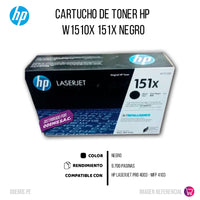 Toner HP 151X Negro W1510X 9700 Pág. 4003Dn Original