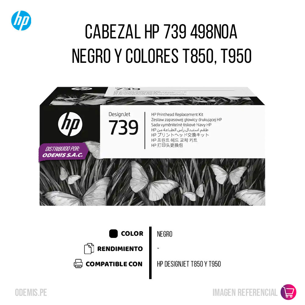 Cabezal HP 739 498N0A Negro y colores T850, T950 Original