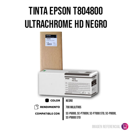 Tinta Epson T804800 Negro 700ml P6000, T7000 Original