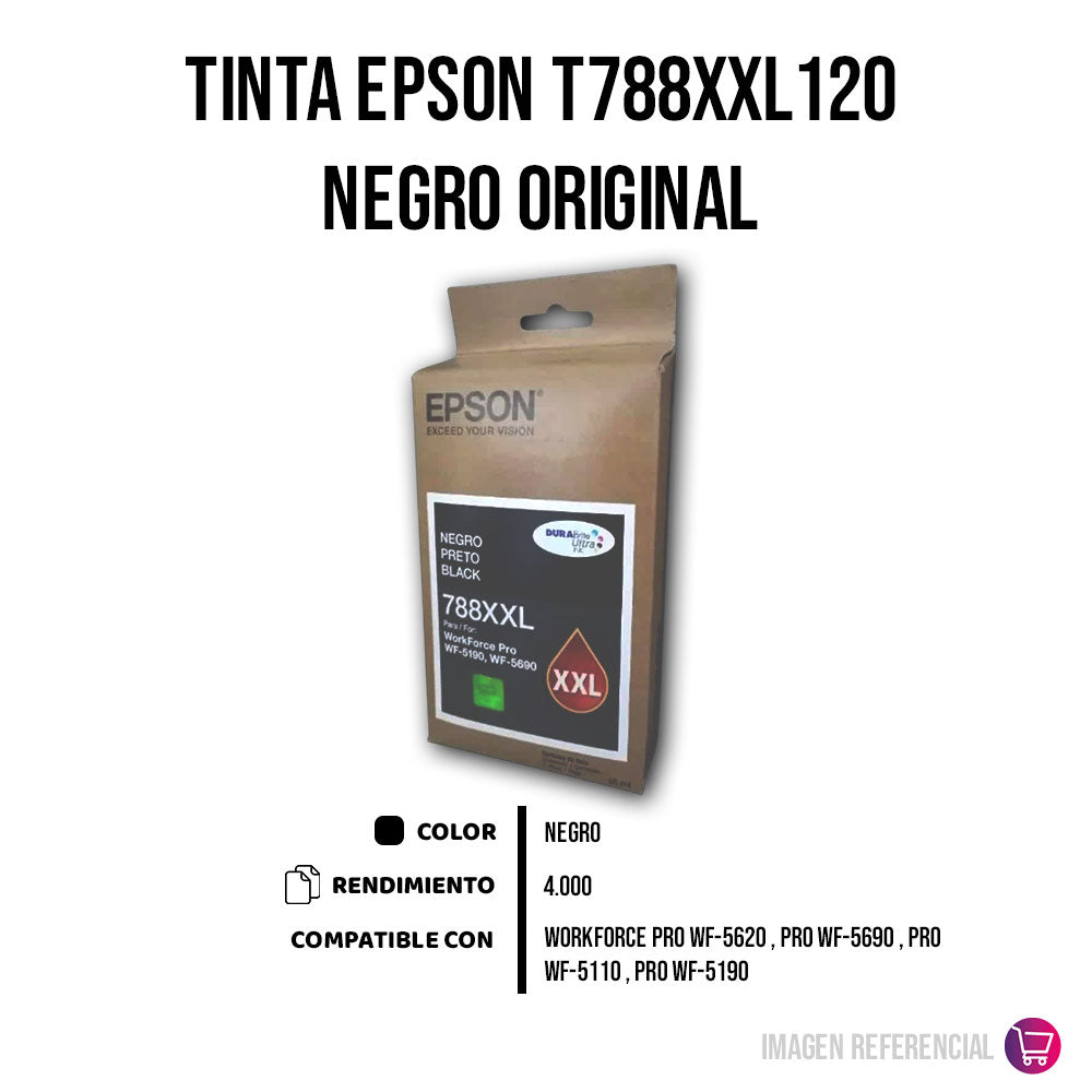 Tinta Epson T788XXL120 Negro 4K Pág. WF-5620 Original