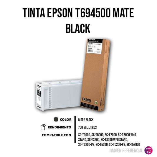 Tinta Epson T694500 Negro Mate 700 ml T3000, T3270 Original