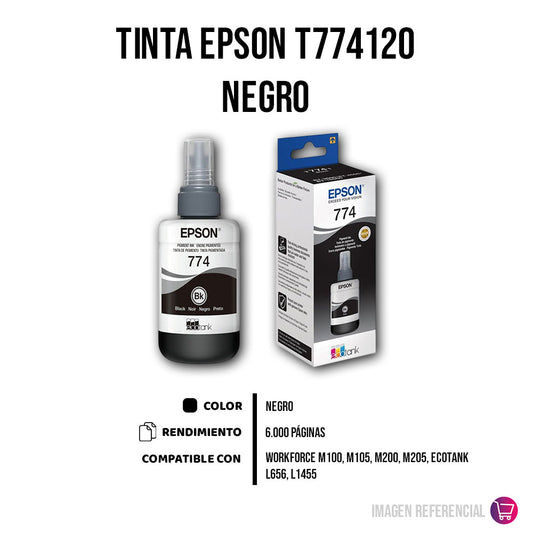Tinta Epson T774120 Negro 140 ml M100, M105, L656 Original