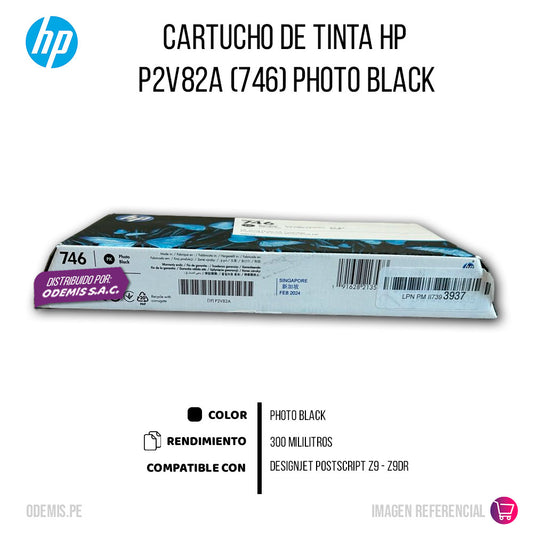 Tinta HP 746 Photo Black P2V82A 300ml Z6, Z9DR Original
