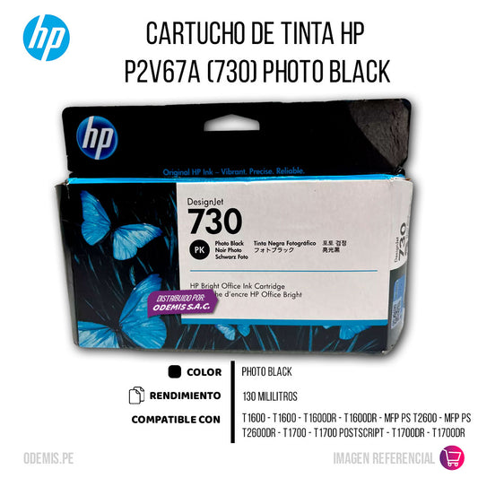 Tinta HP 730 Black P2V67A 130ml T1600, T1600Dr Original