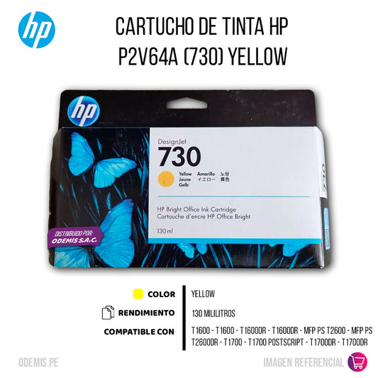 Tinta HP 730 Yellow P2V64A 130ml T1600, T1600dr Original