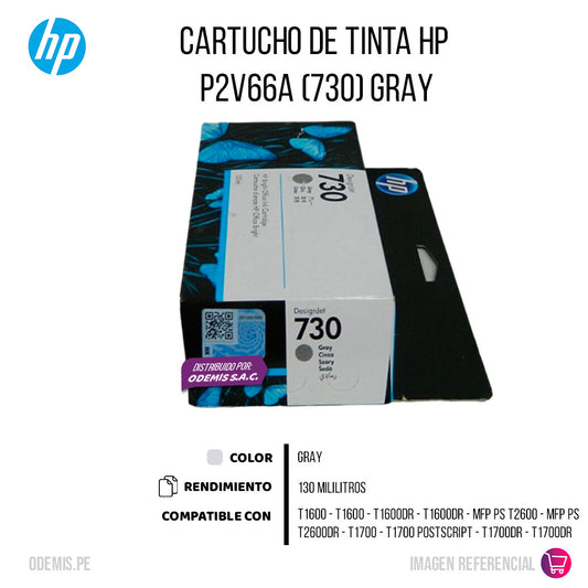 Tinta HP 730 Gray P2V66A 130ml T1600, T1600dr Original