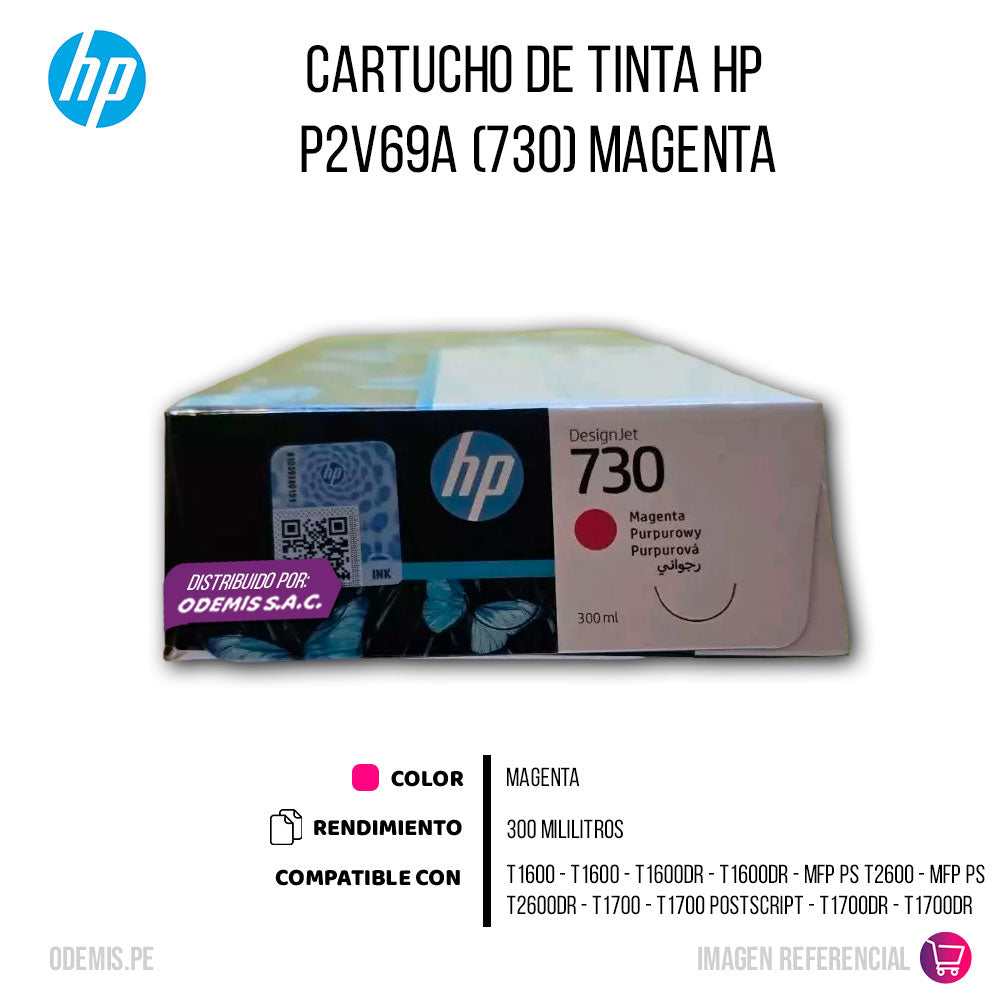 Tinta HP 730 Magenta P2V69A 300ml T1600, T1600dr Original