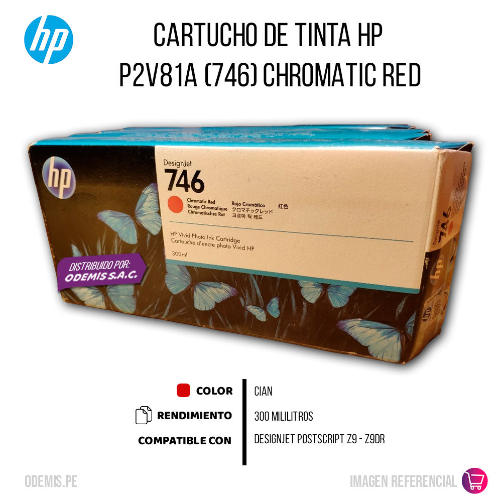 Tinta HP 746 Chromatic Red P2V81A 300ml Z6, Z9DR Original