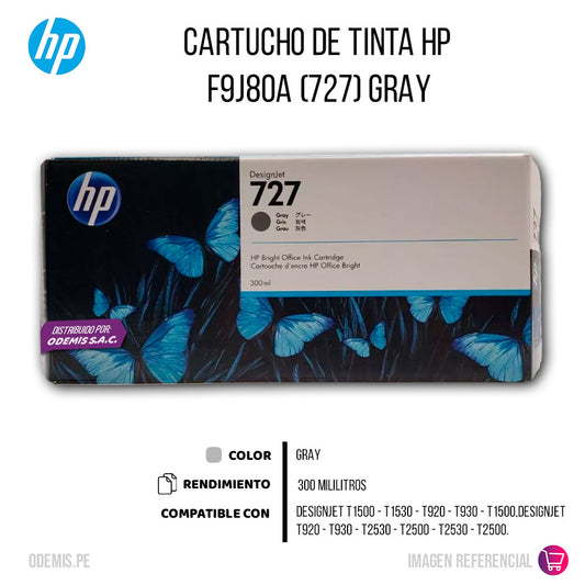 Tinta HP 727 Gray F9J80A 300ml T1500, T930 Original