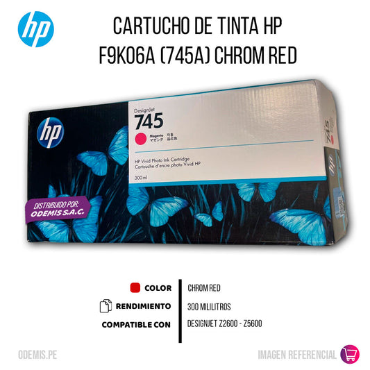 Tinta HP 745 Chrom Red F9K06A 300ml Z2600, Z5600 Original