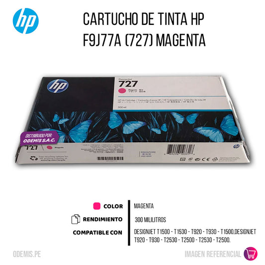Tinta HP (727) F9J77A Magenta 300ml T1500, T920 Original