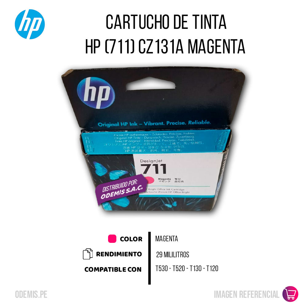 Tinta HP 711 Magenta CZ131A 29ml T530. T120 Original