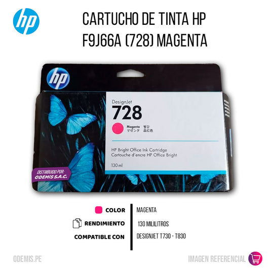 Tinta HP 728 Magenta F9J66A 130ml T730, T830 Original