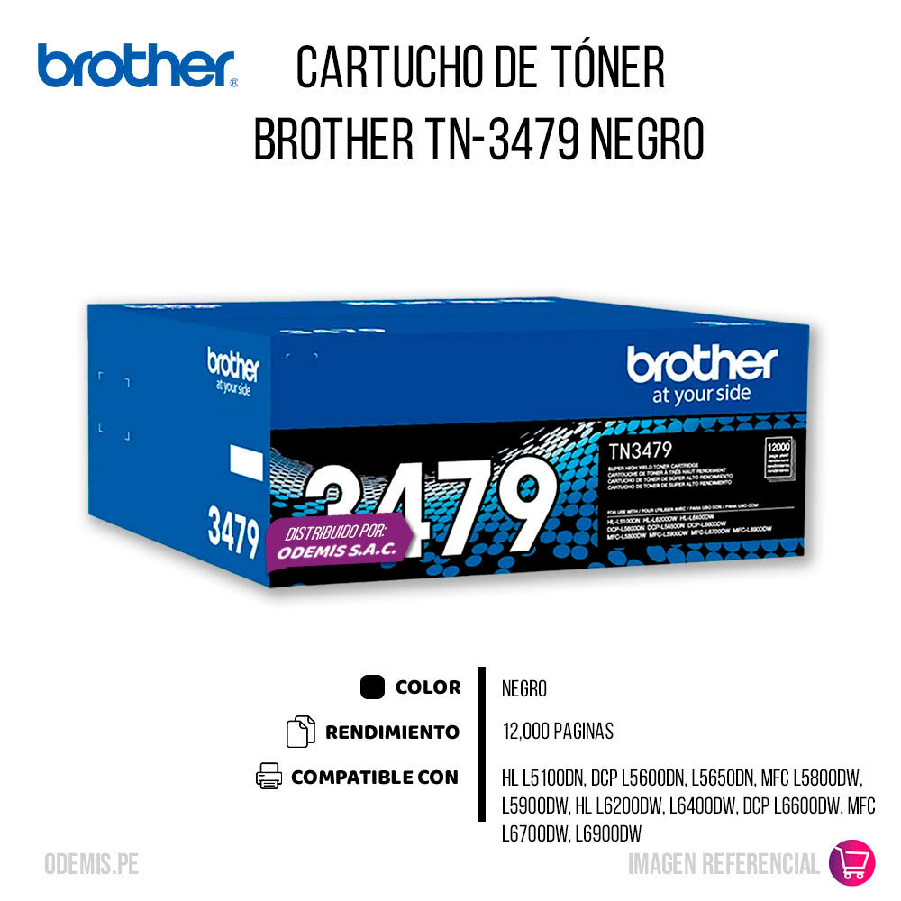 Toner Brother TN-3479 Negro 12K Pág. DCP-5650Dn Original