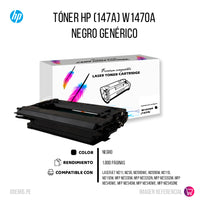 Toner Hp 147A Negro W1470A 10,5 K Pág. M634 con Chip Compatible