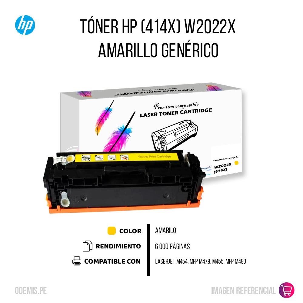 Toner HP 414X Yellow W2022X 6k Pág. M454 Compatible