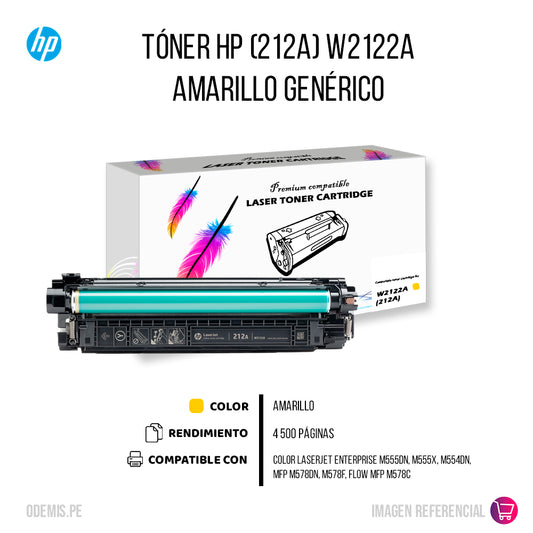 Toner HP 212A Yellow W2122A 4,5K Pág. M555 Compatible