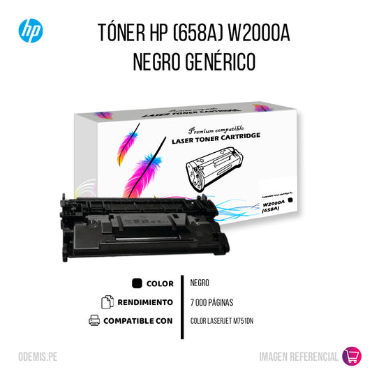 Toner Hp W2000A (658A) Black Compatible