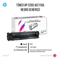 Toner HP 206A Black W2110A 1.35K Pág. M255dw Compatible