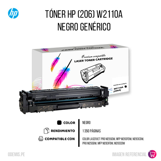 Toner HP 206A Black W2110A 1.35K Pág. M255dw Compatible