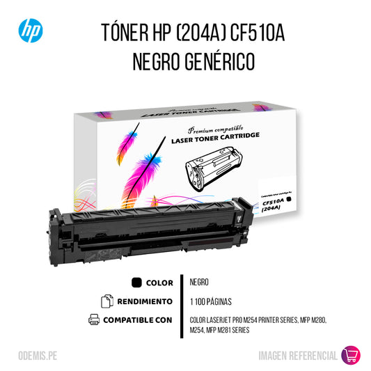 Toner HP 204A Negro CF510A 1,100 Pág. M154A Compatible