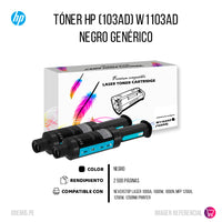 Toner HP 103AD Negro W1103AD Dual pack 2.5K Pág Compatible