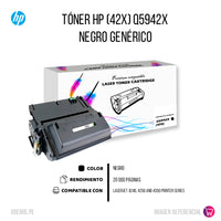 Toner HP 42X Negro Q5942X 20,000 Pág. 4250 Compatible
