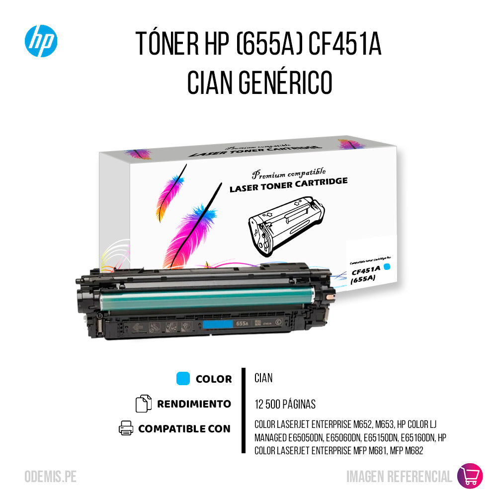 Toner Hp CF451A (655A) Cyan Compatible