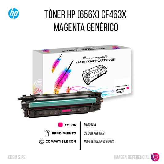 Toner HP 656X Magenta CF463X 22,000 Pág. M652 Compatible