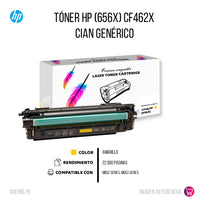 Toner HP 656X Yellow CF462X 22,000 Pág. M652 Compatible