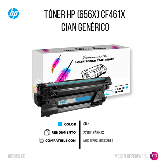 Toner HP 656X Cyan CF461X 22,000 Pág. M652 Compatible