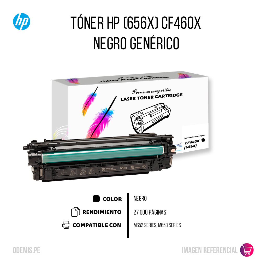 Toner HP 656X Negro CF460X 27,000 Pág. M652 Compatible