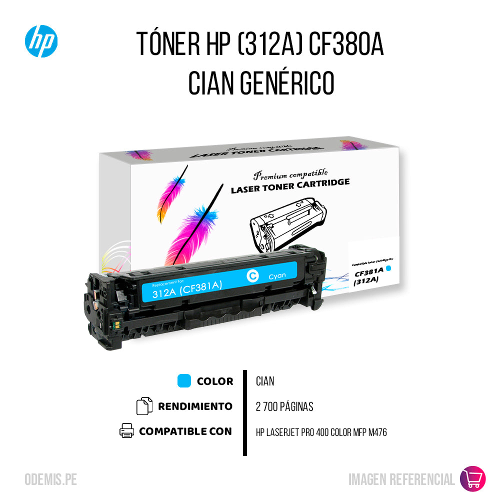 Toner Hp CF381A (312A) Cyan Compatible
