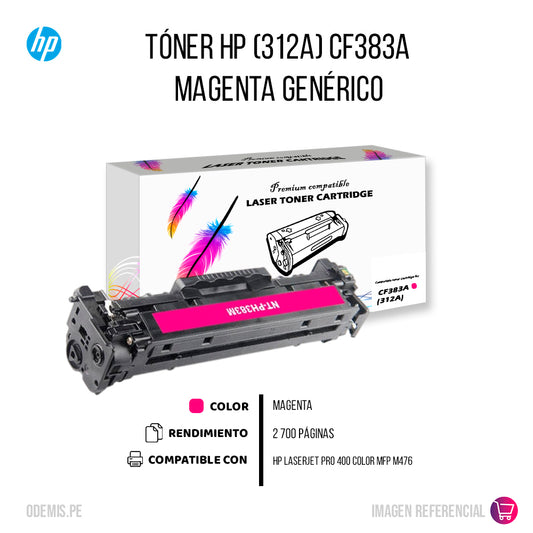 Toner HP 312A Magenta CF383A 2.7K Pág. M476DN Compatible