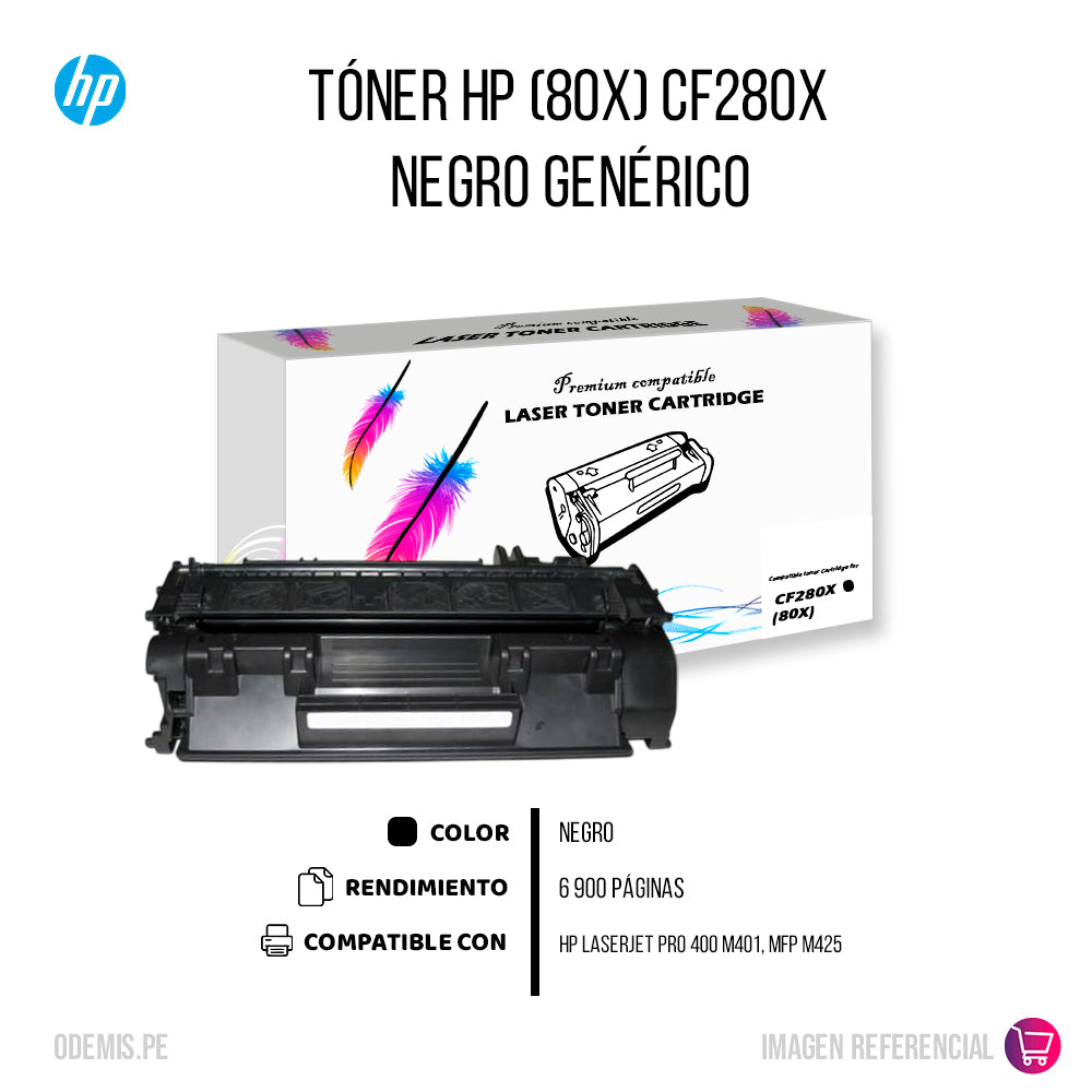 Toner HP CF280X (80X) Negro Compatible Calidad