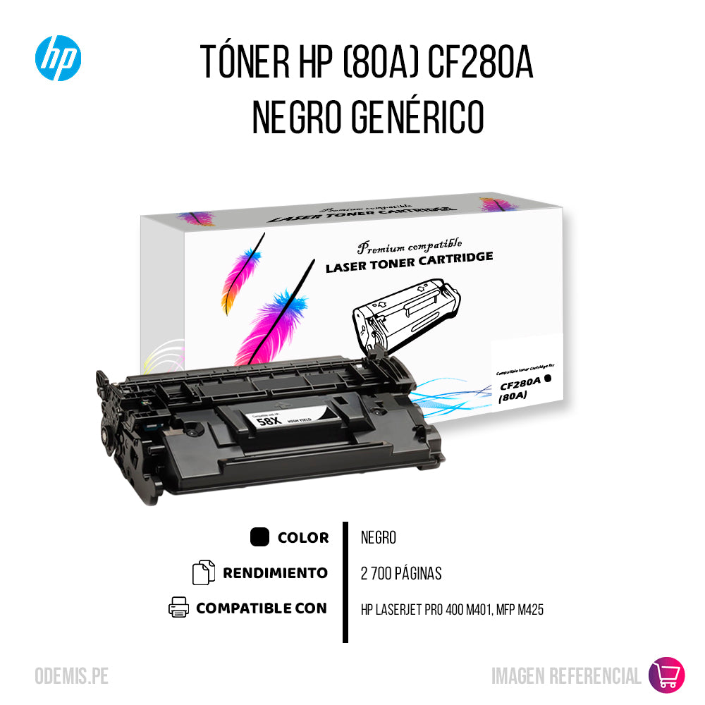 Toner Hp CF280A (80A) Negro Compatible