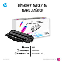 Toner HP 14A Black CF214A 10K Pág. 700 Compatible