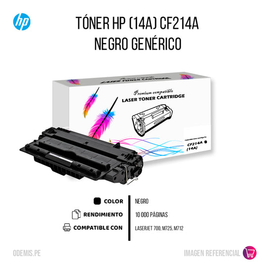 Toner HP 14A Black CF214A 10K Pág. 700 Compatible