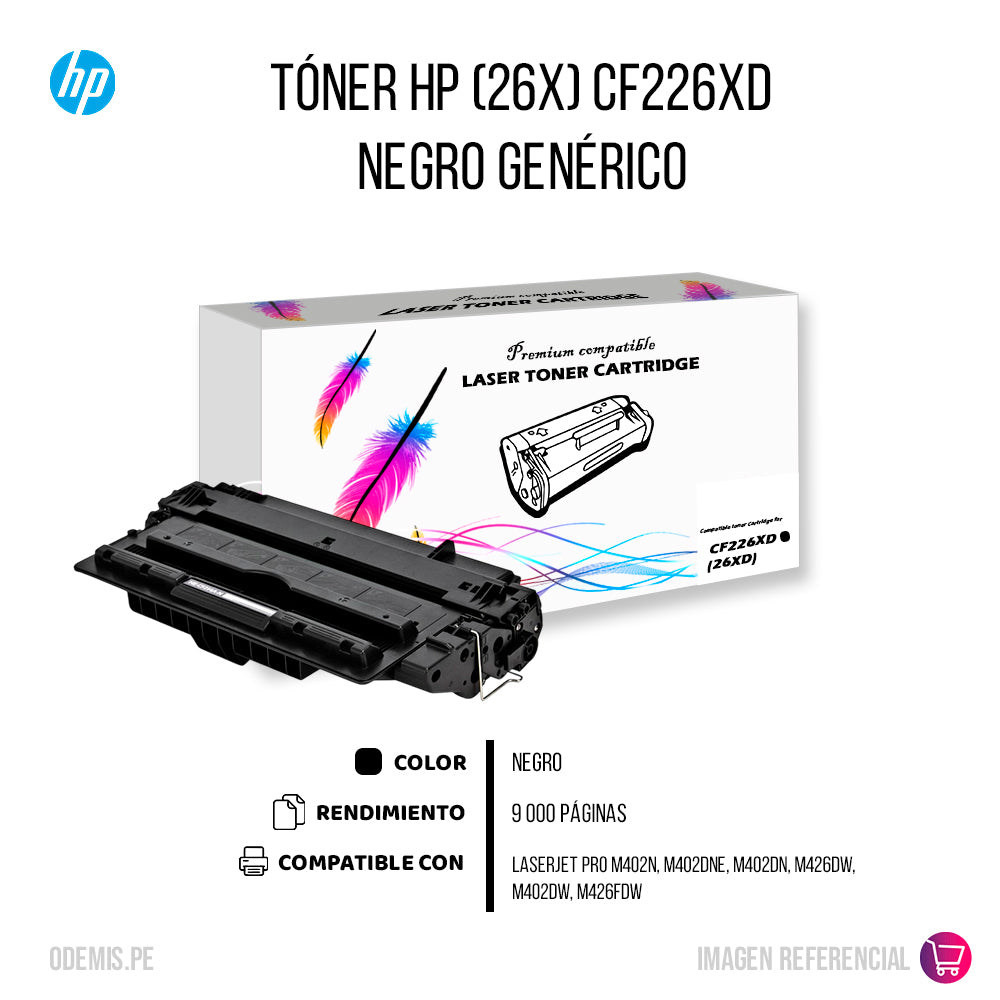 Toner HP 26X Black CF226XD 18K M402dn Dual Pack Compatible