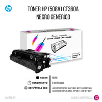 Toner HP 508A Black CF360A 6K Pág. M553 Compatible