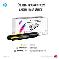 Toner HP 130A Yellow CF352A 1K Pág. M176N Compatible
