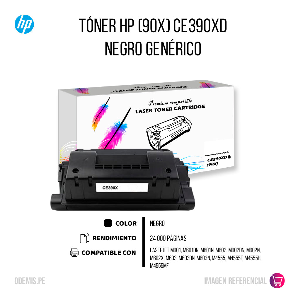 Toner HP 90X Black CE390XD 24K Pág. M601 Compatible